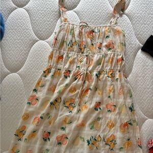 Abercrombie & Fitch Floral White and Orange Dress